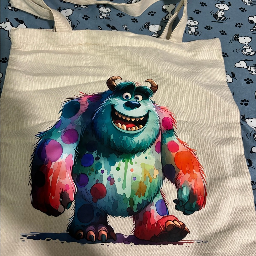 Colorful Monster Canvas Tote Bag
